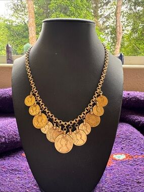 Gold Coin Charm Necklace